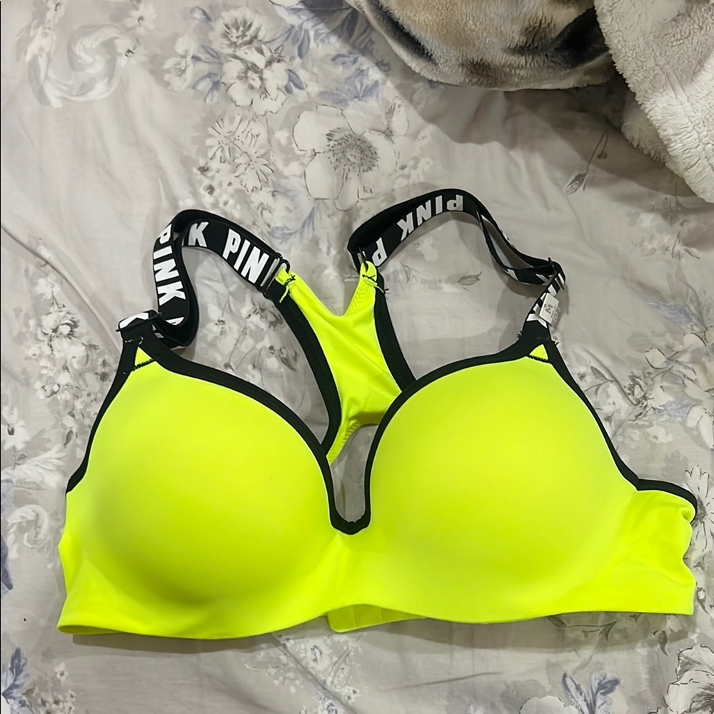 PINK Victoria's Secret Yellow and Black Bra Intimates